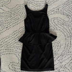 bebe peplum black dress